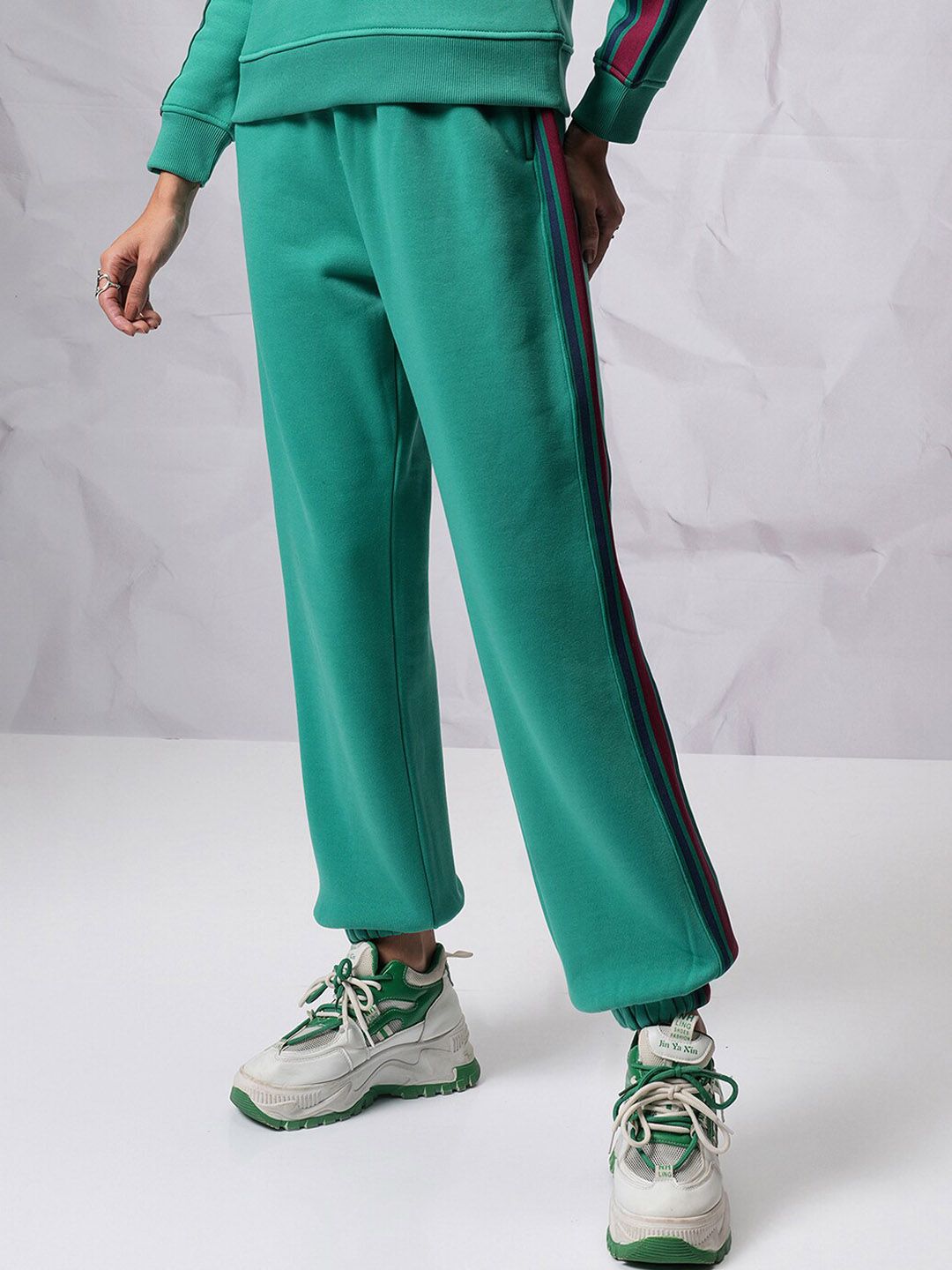 Tokyo Talkies Self Design Sweatshirt & Joggers Co-Ords