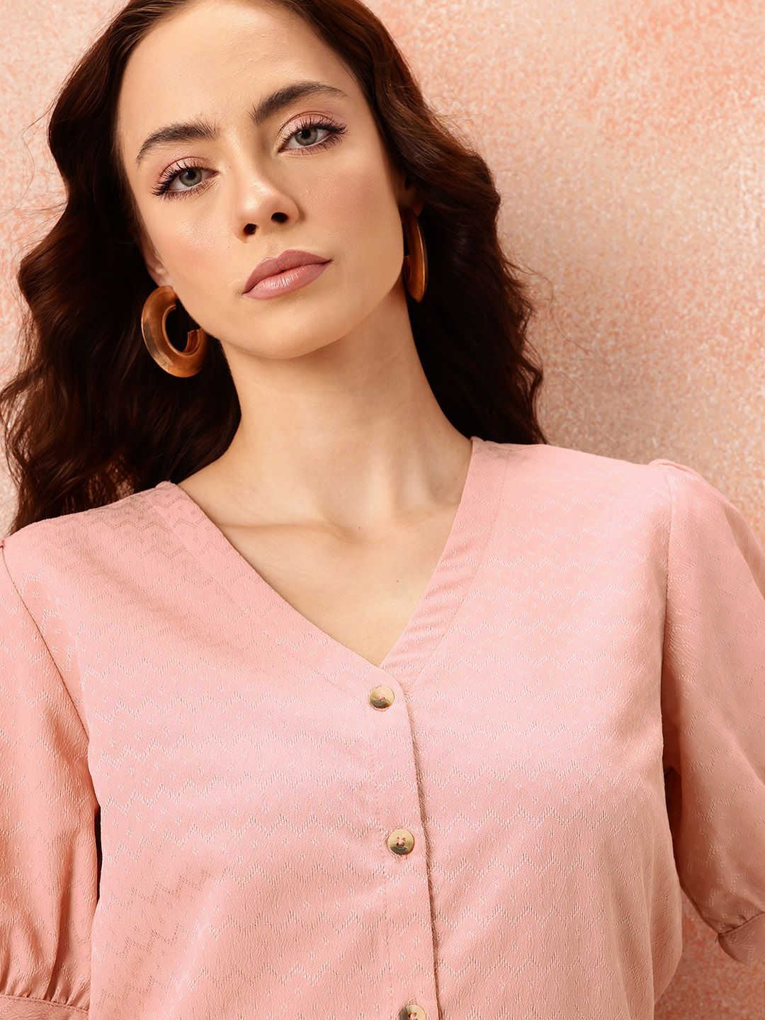 all about you Textured Puff Sleeve Top