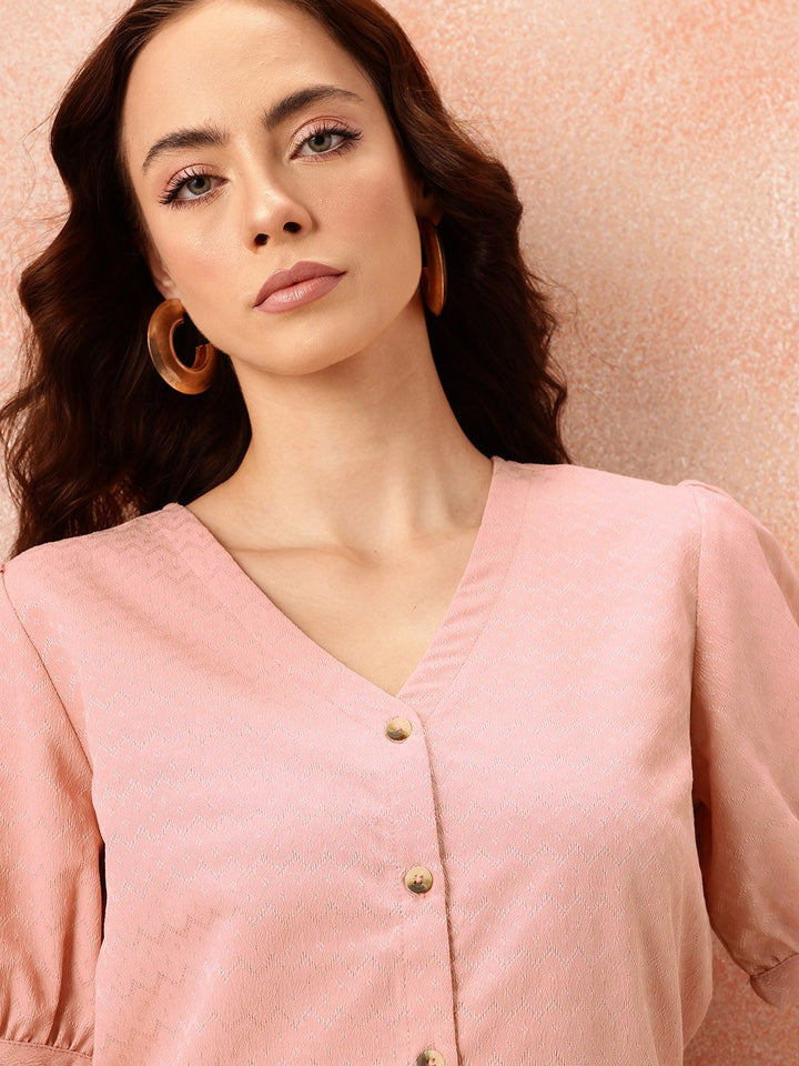 all about you Textured Puff Sleeve Top