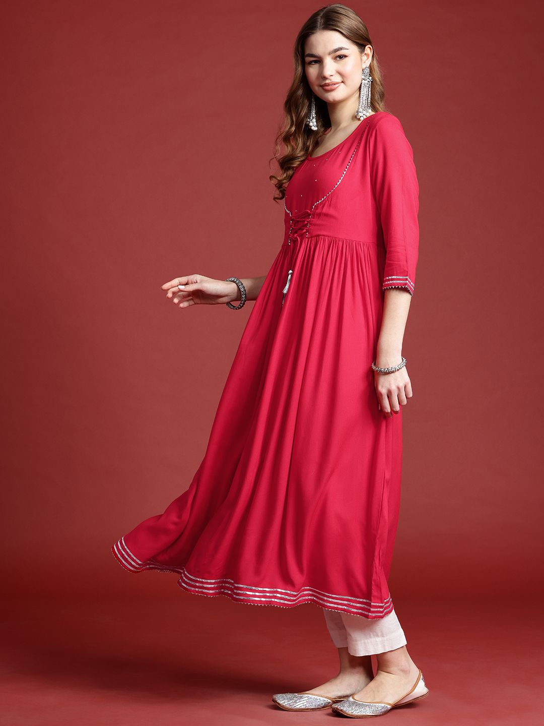 Anouk Gotta Patti Anarkali Kurta With Dupatta