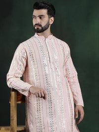 SOJANYA LUXE Labuci Kolar Mandarin Berjalur Georgette Kurta Lurus