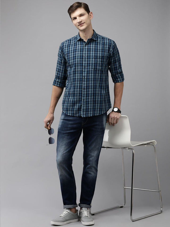 Park Avenue Slim Fit Checked Pure Cotton Casual Shirt