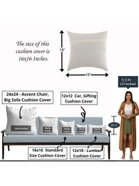 STITCHNEST White & Brown 2 Pieces Square Cushion Covers