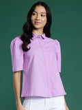 DressBerry Puff Sleeves Opaque Casual Shirt