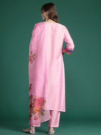 Indo Era Floral Embroidered Thread Work Kurta with Trousers & With Dupatta