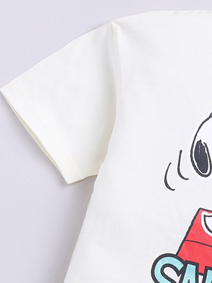 Happy Faces Boys Snoopy Print Pure Cotton T-shirt