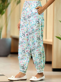 Libas Floral Printed Straight Pure Cotton Kurta with Salwar