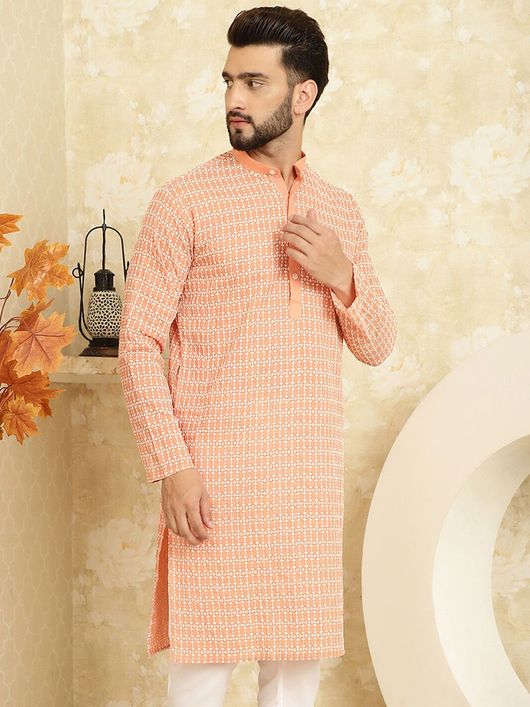 SOJANYA Ethnic Motifs Embroidered Pure Cotton Regular Kurta