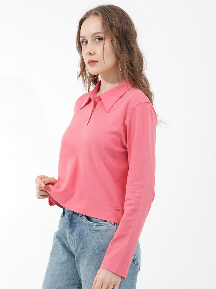 Rareism Shirt Collar Cotton Top