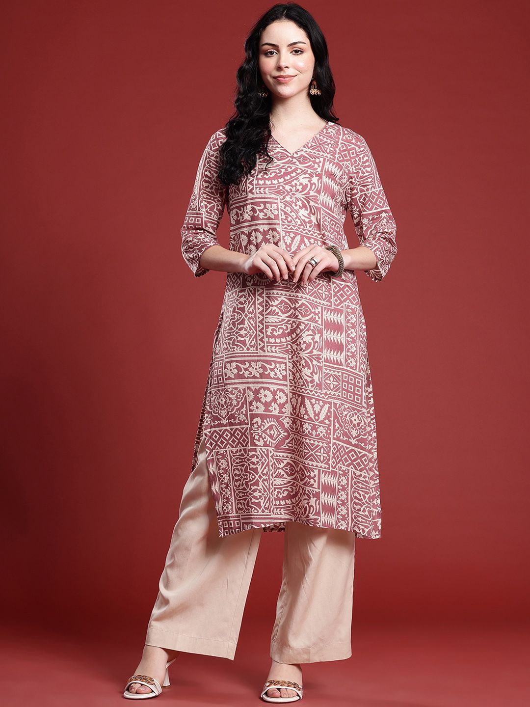 Anouk Women Pure Cotton Ethnic Motifs Printed Kurta