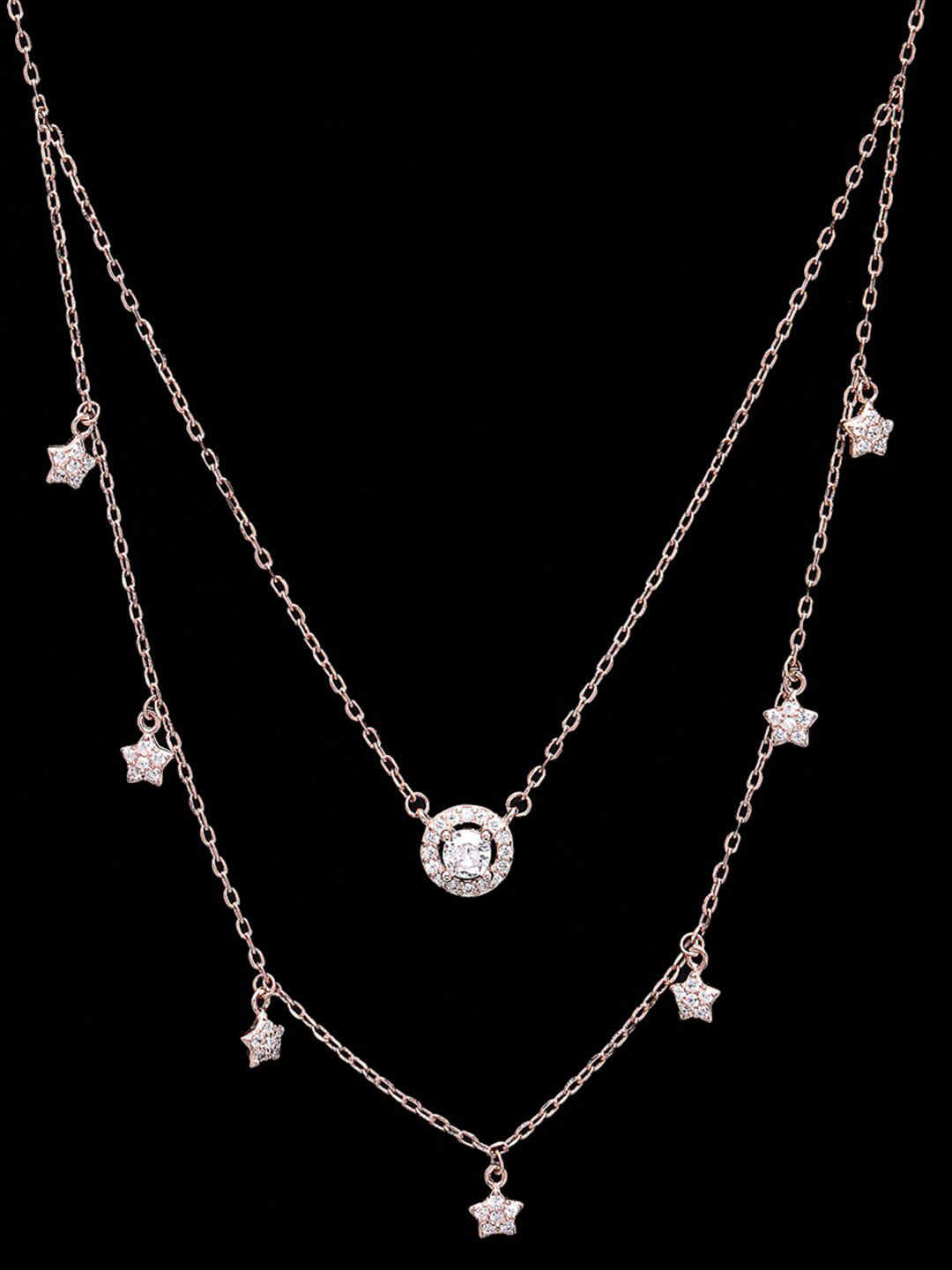 PRIONI Kalung Berlapis Berlapis Emas 925 Sterling Perak Cubic Zirconia Bersalut Emas