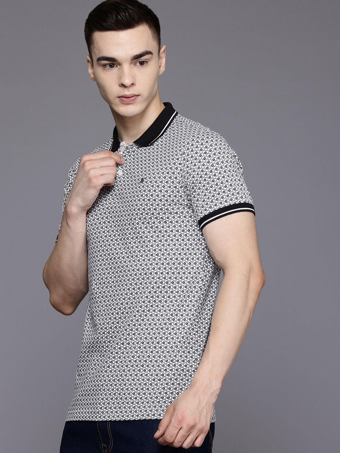 Raymond Printed Polo Collar Pure Cotton T-shirt