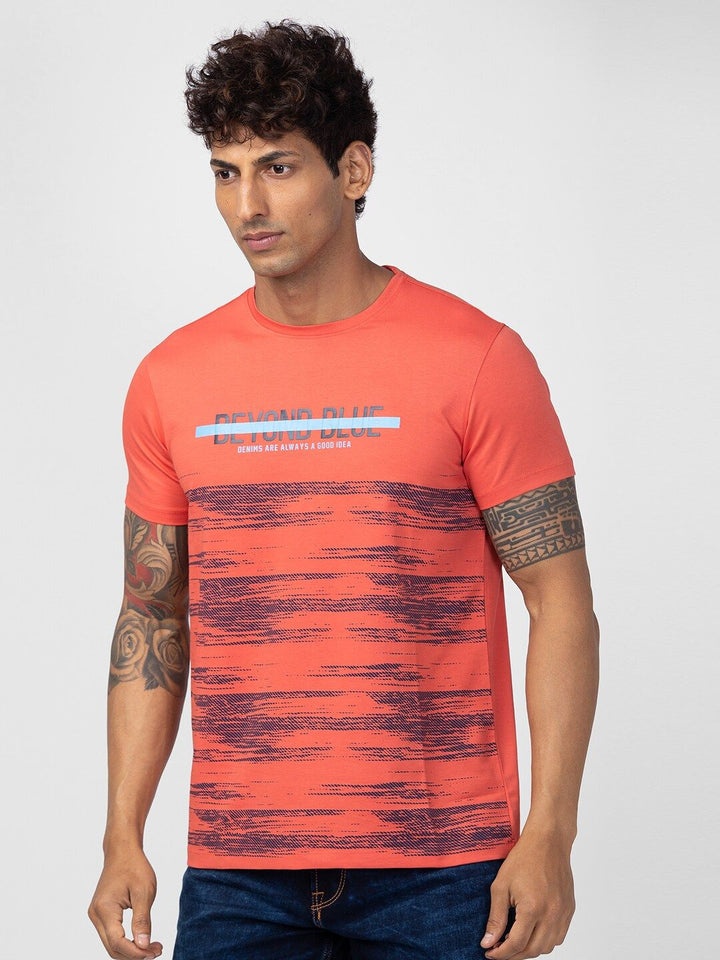 SPYKAR Men Graphic Printed Slim Fit T-shirt