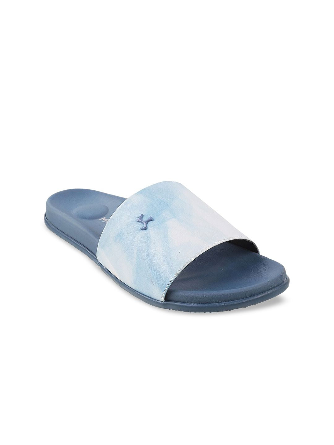 Mochi Women Blue Printed Sliders
