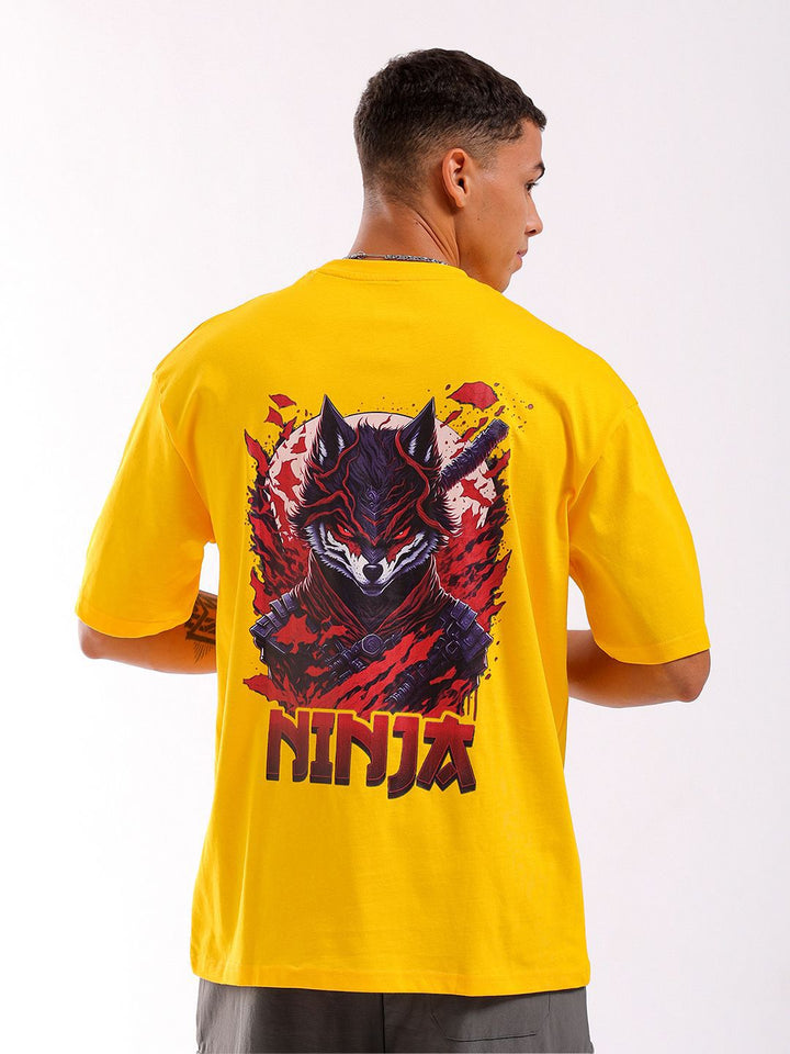 The Indian Garage Co Men Back Printed Round Neck Boxy Oversized T-shirt