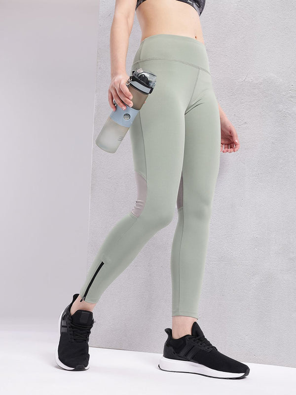 HRX by Hrithik Roshan Women Colourblock Rapid-Dry Cropped Running Tights