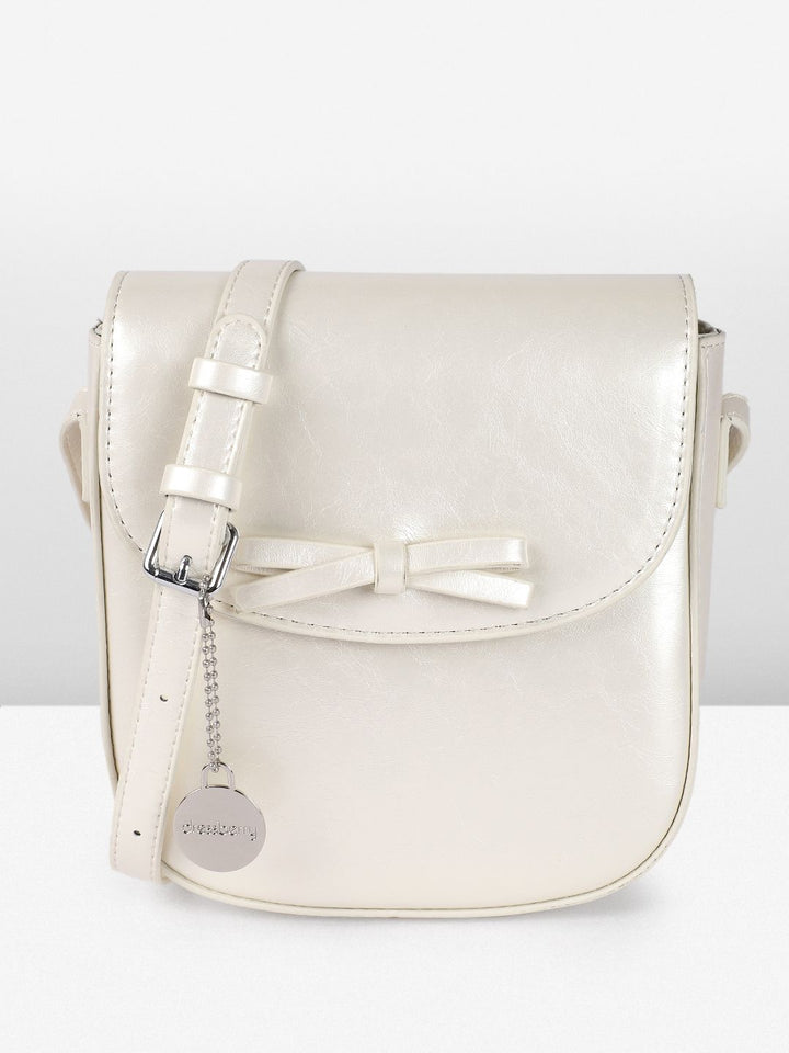 DressBerry Textured Structured Sling Bag with Bow Detail