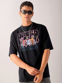 The Indian Garage Co Men Back Printed Oversized Round Neck T-shirt
