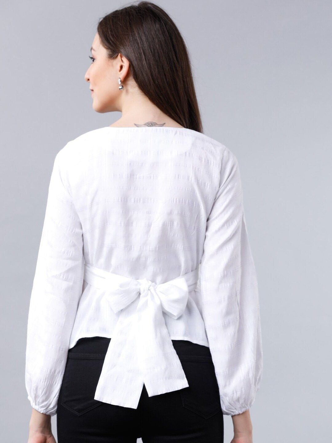 Tokyo Talkies Women White Solid Empire Top