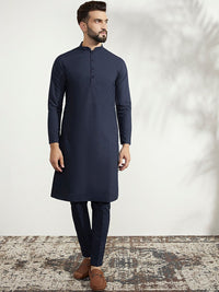 KISAH Men Woven Jacquard Regular Fit Ethnic Motifs Kurta Jacket Trouser Set