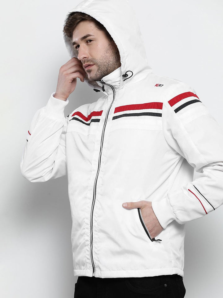 The Indian Garage Co Men White Sporty Jacket