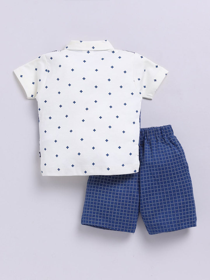 Moms Love Infant Boys Checked Pure Cotton Clothing Set