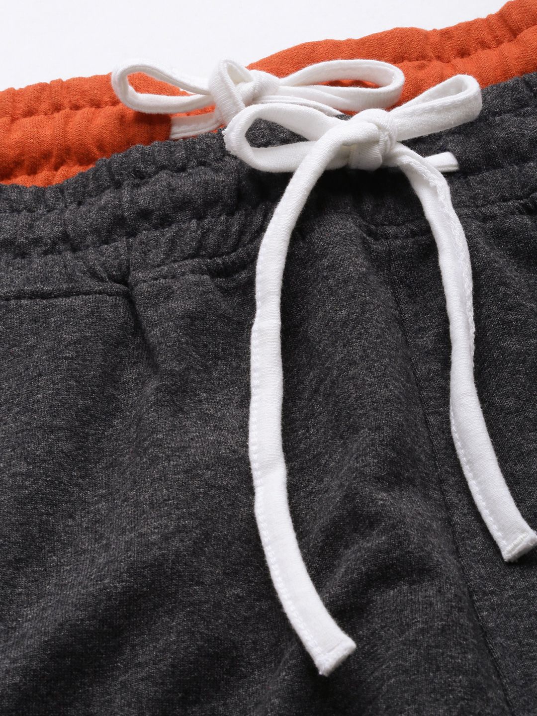 The Indian Garage Co Men Pack of 2 Charcoal Grey & Rust Orange Solid Shorts