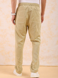 The Indian Garage Co Men Mid-Rise Striped Trousers