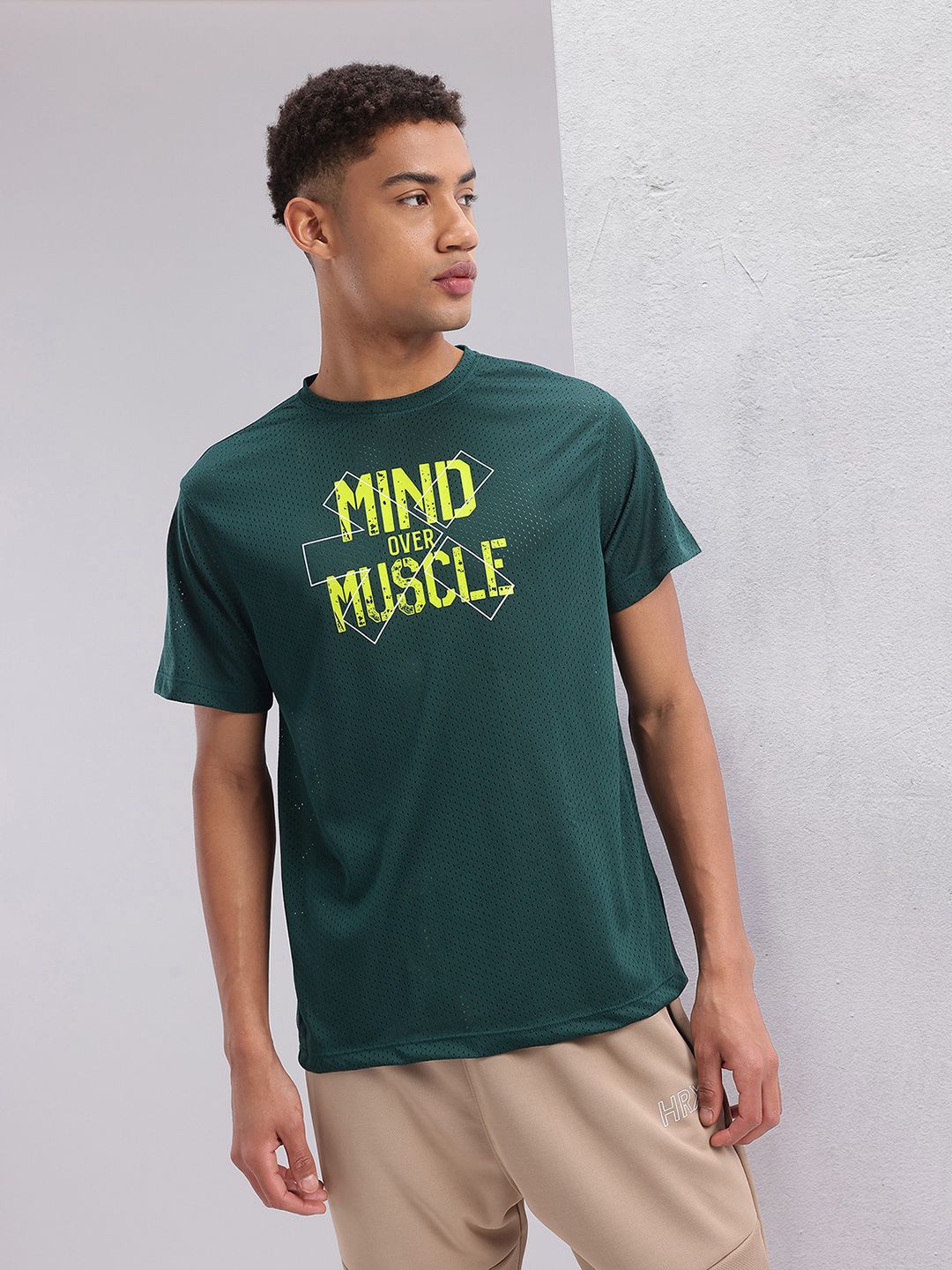 HRX by Hrithik Roshan Typography Printed Rapid-Dry Training T-shirt