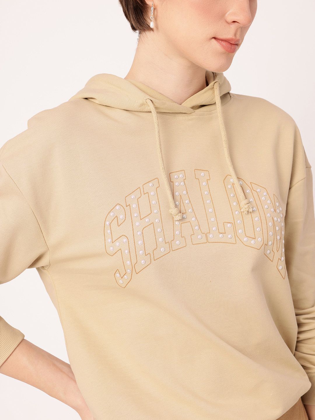 DressBerry Hooded Cotton Terry Relaxed Fit Sweatshirt
