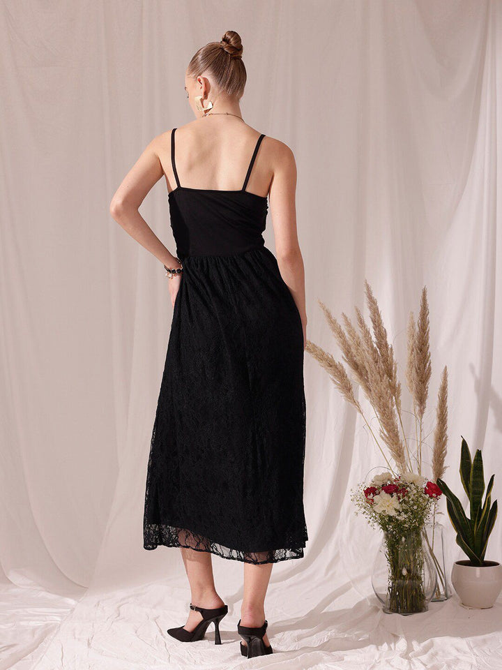 STREET 9 Shoulder Straps Print Lace Sheath Dress