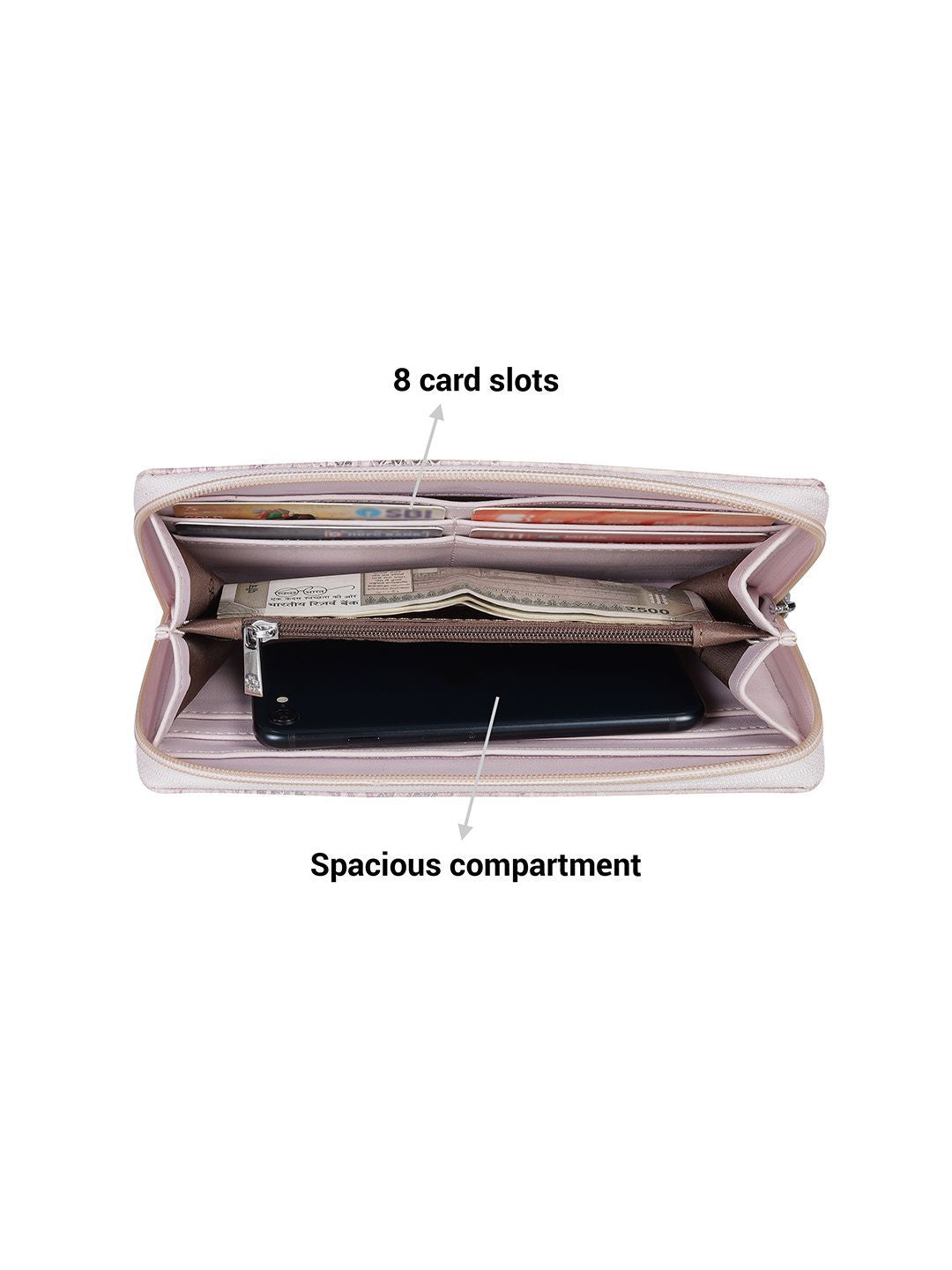 Metro Women Geometric Textured Zip Around Wallet