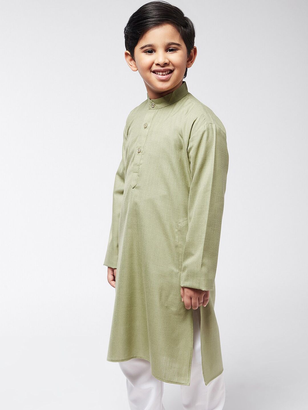 SOJANYA Boys Green Solid Kurta