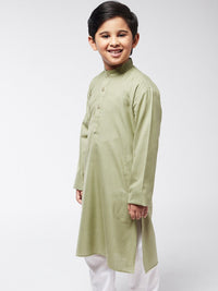 SOJANYA Boys Green Solid Kurta