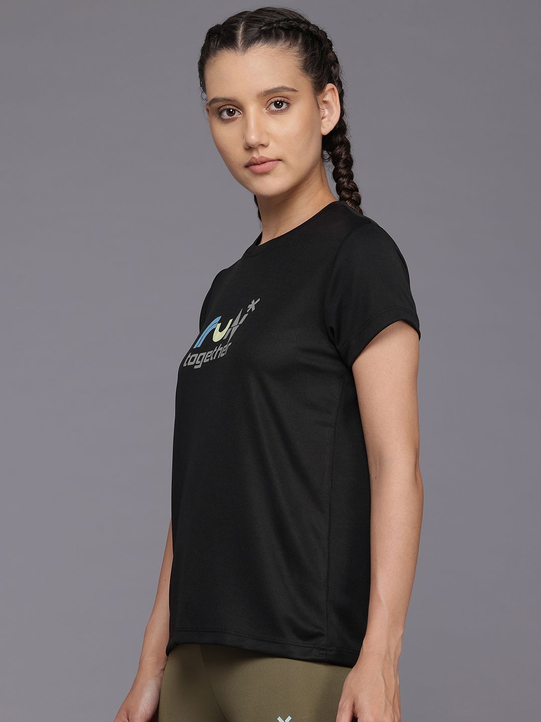 HRX by Hrithik Roshan Couple Collection Printed Rapid-Dry Running T-shirt