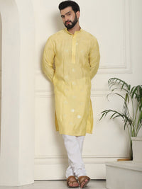 SOJANYA Kurta Lurus Sutera Kapas Sulam Geometrik Dengan Churidar