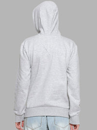 Campus Sutra Women Grey Hooded Sweatshirt