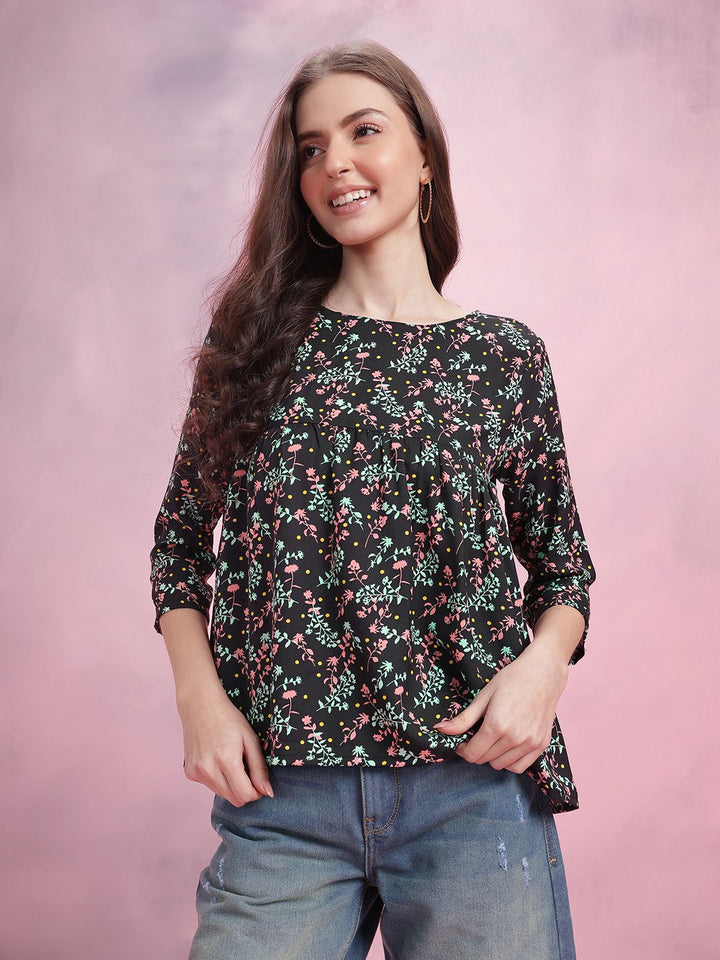 DressBerry Floral Print Empire Top