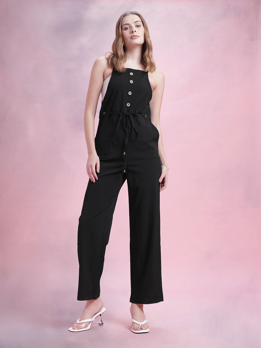 DressBerry Button Detailed Basic Jumpsuit
