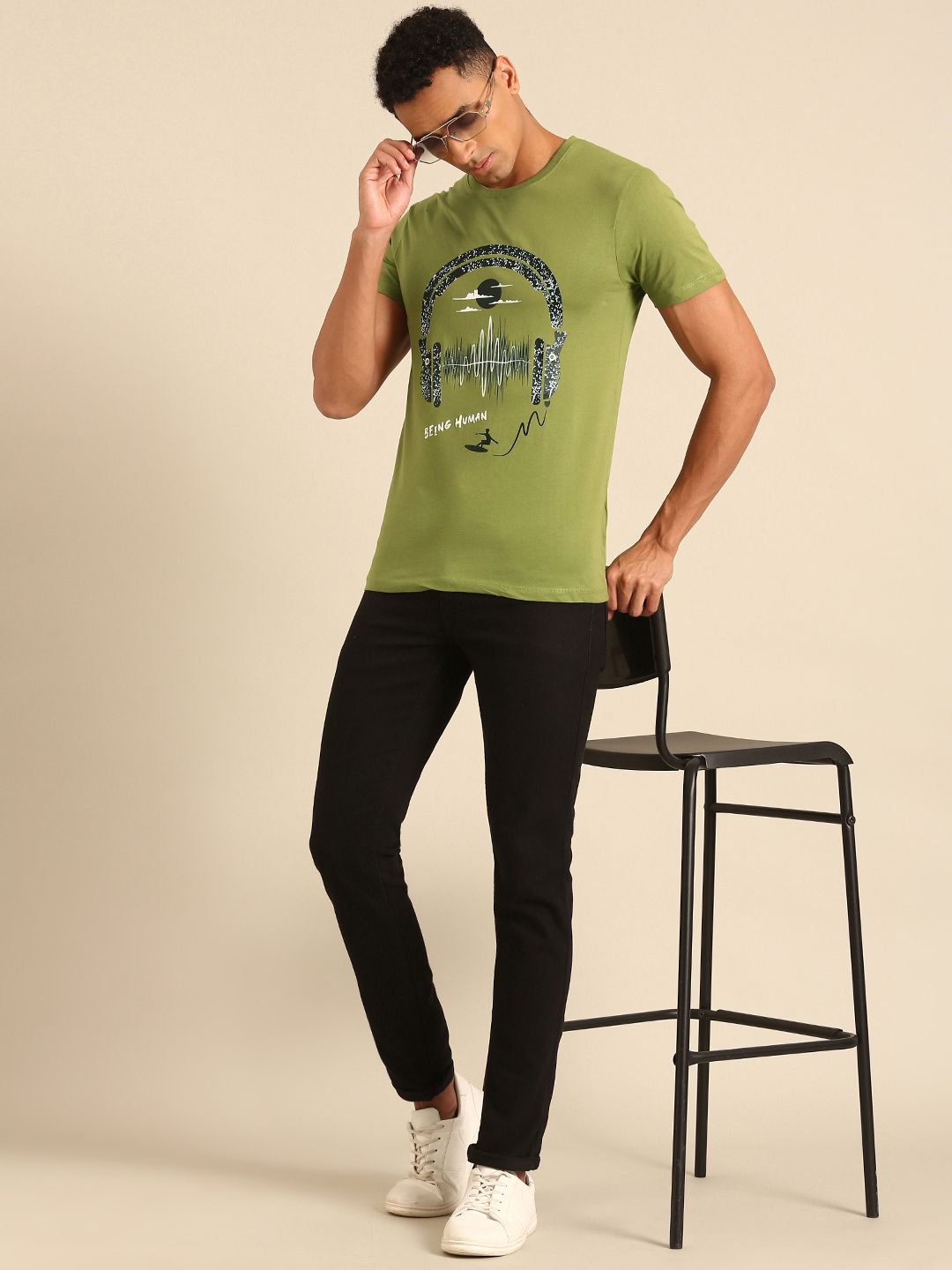Being Human Printed Pure Cotton T-shirt