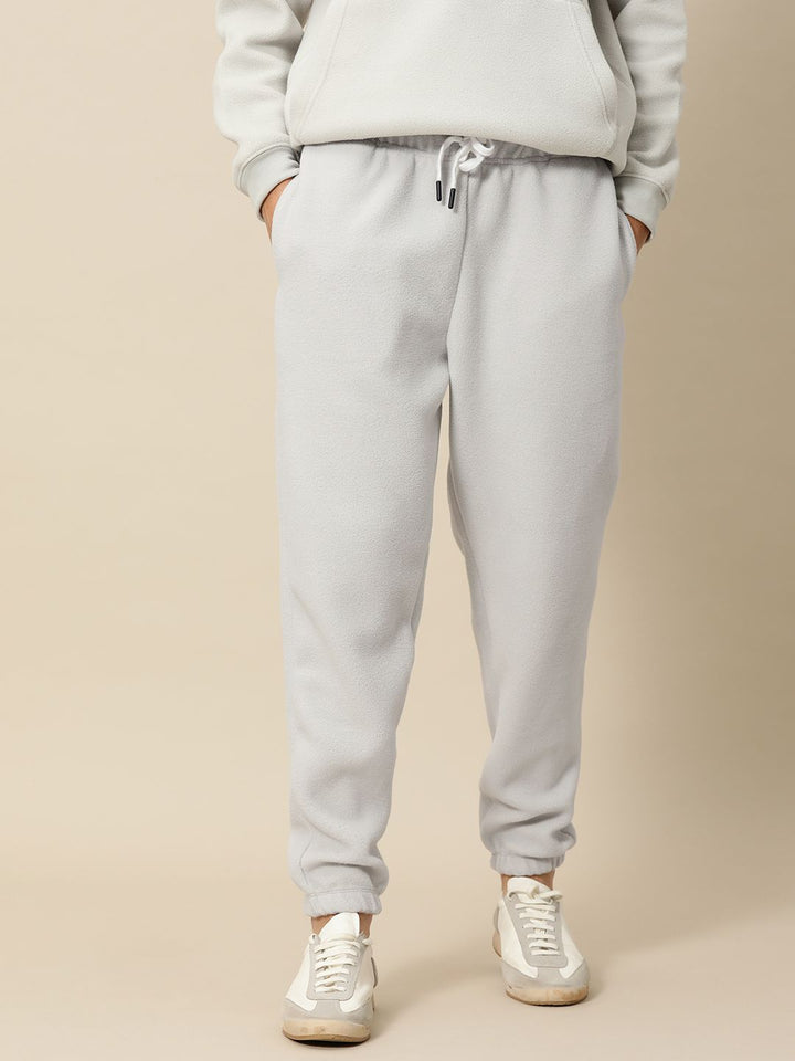 Mr Bowerbird Men Grey Melange Pile Fleece Joggers