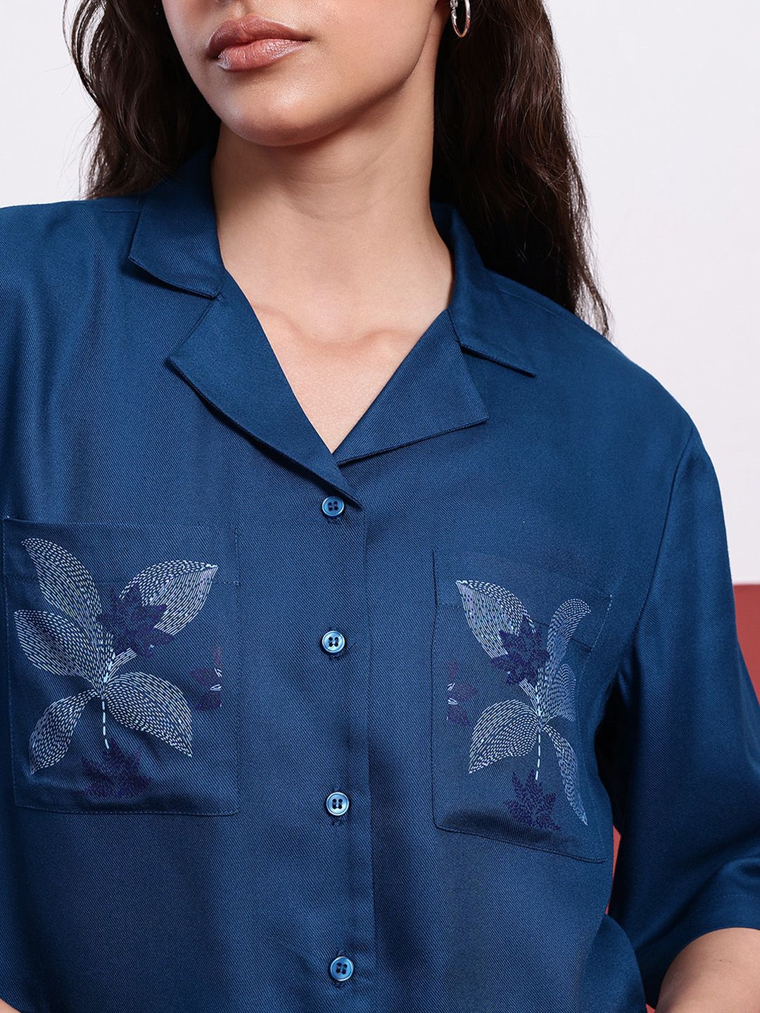 DressBerry Edgy Aesthetics Printed Pocket Shirt