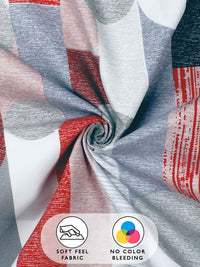 Story@home Grey & Red Geometric 180 TC Queen Bedsheet with 2 Pillow Covers