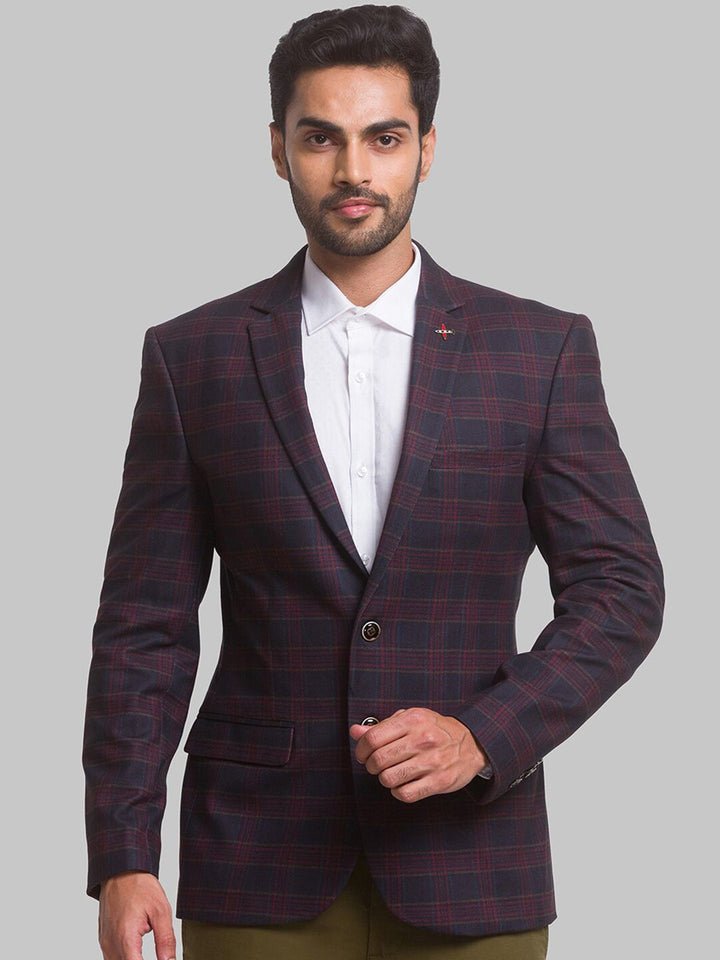 Park Avenue Men Checked Single Breasted Blazers