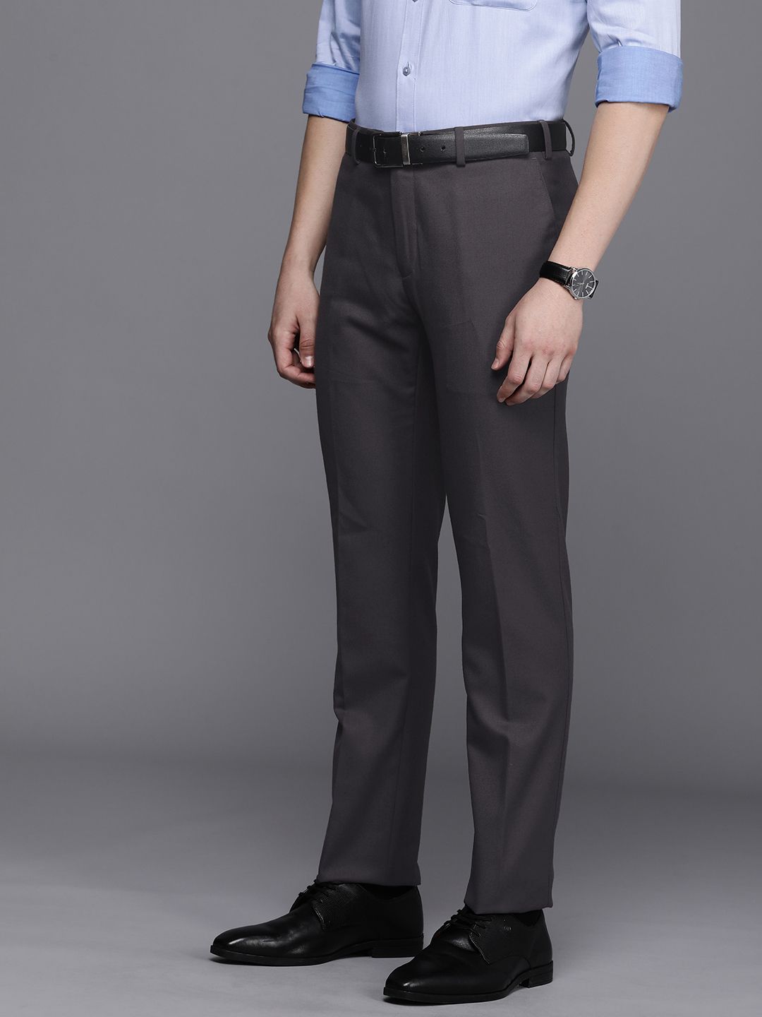 Raymond Solid Slim Fit Trousers