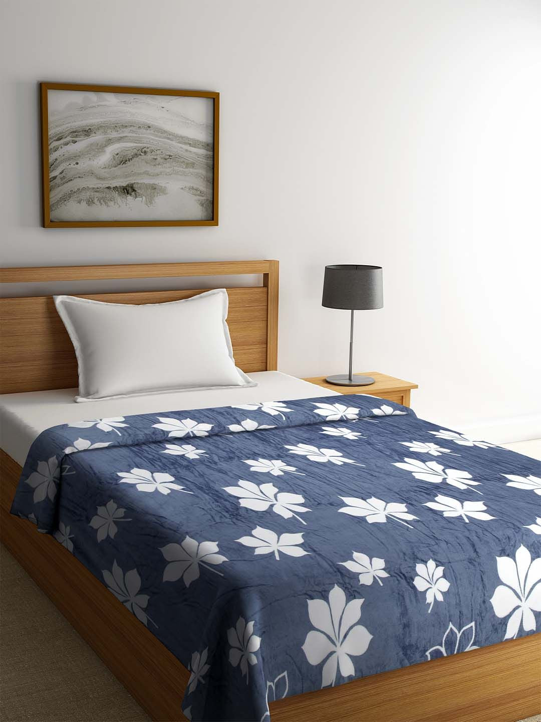 Cortina Grey Ethnic Motifs AC Room 250 GSM Single Bed Blanket
