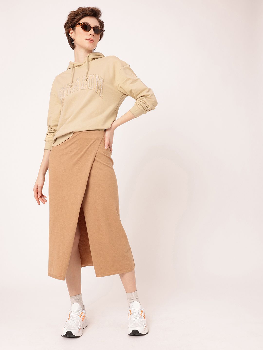 DressBerry Hooded Cotton Terry Relaxed Fit Sweatshirt