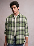 LOCOMOTIVE Textured Checked Utility Pocket Overshirt
