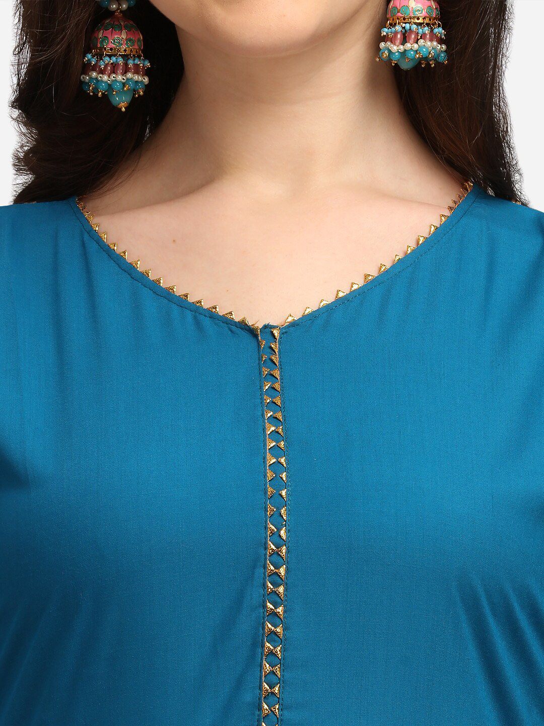 KALINI Women Blue Anarkali Kurta With Dupatta