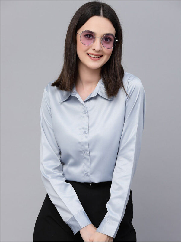 Style Quotient Satin Finish Spread Collar Formal Shirt
